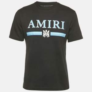 Amiri Black Logo Print Jersey Crew Neck T-Shirt XS 