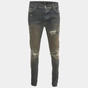 Pre Owned Amiri Blue Distressed Denim Jeans L Waist 35"   