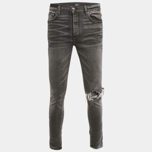 مملوكة مسبقًا بنطلون جينز ضيق دنيم مغسول رمادي إميري مقاس متوسط (ميديم) خصر 32 بوصة