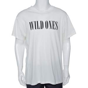 Amiri Cream Cotton Wild Ones Print Round Neck T-Shirt M