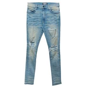 Amiri Blue Light Wash Denim Distressed Jeans S