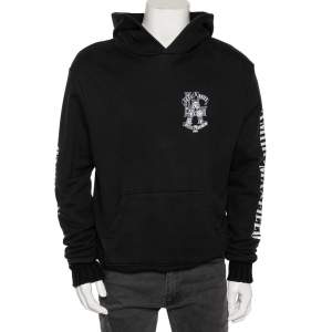 Amiri Black Cotton Guns N Roses Printed Hoodie M
