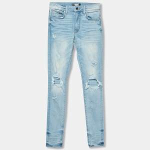 Amiri Indigo Light Wash Denim Distressed Skinny Jeans XS