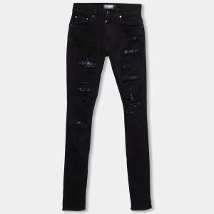 Amiri Black Distressed Denim Crystal Destroy Skinny Jeans XS
