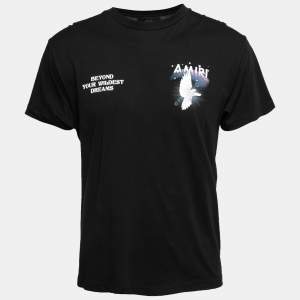Amiri Black Cotton Rainbow Dove Crew Neck T-Shirt XS