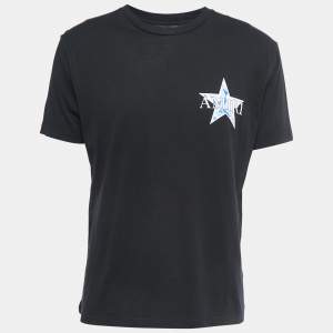 Amiri Black Print Cotton Crew Neck Half Sleeve T-Shirt XS