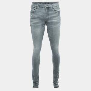 Amiri Grey Distressed Denim Skinny Jeans M Waist 33"