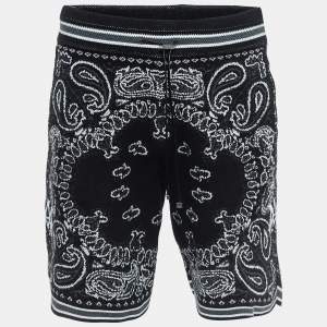 Amiri Black Bandana Print Knit Shorts L