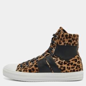 Amiri Calf Hair and Leather Sunset High Top Sneakers Size 41