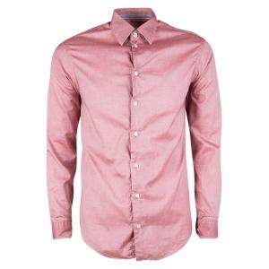 Armani Collezioni Pink Cotton Long Sleeve Button Front Shirt S