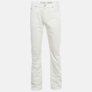 Pre Owned Armani Collezioni White Denim Slim Fit Jeans L Waist 35"