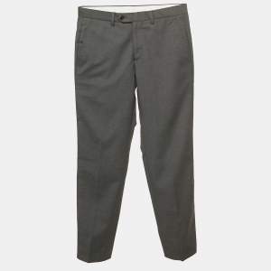 Pre Owned Armani Collezioni Dark Grey Wool Trousers S