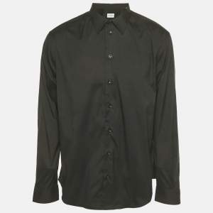 Pre Owned Armani Collezioni Black Cotton Blend Full Sleeve Shirt XL