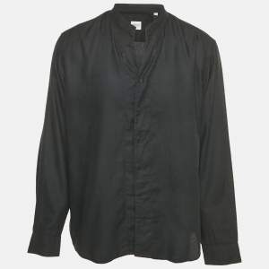 Pre Owned Armani Collezioni Black Patterned Cotton Blend Shirt XXL 