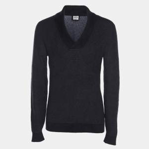 Pre Owned Armani Collezioni Blue Wool Blend Sweater M