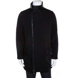 Armani Collezioni Black Zip Front Coat M