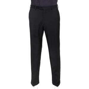 Pre Owned Armani Collezioni Black Wool Blend Tailored Trousers XL