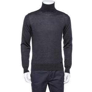 Armani Collezioni Black Wool Turtleneck Sweater XS