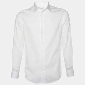 Armani Collezioni White Cotton Modern Fit Shirt M