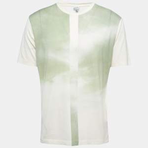 Pre Owned Armani Collezioni Cream Cotton Crew Neck Half Sleeve T-Shirt XL