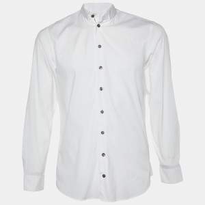 Armani Collezioni White Cotton Long Sleeve Shirt M