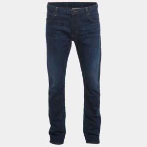 مملوكة مسبقًا Armani Jeans Navy Blue Denim Straight Leg Jeans XXL Waist 40" 