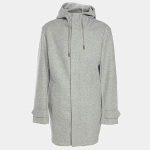 Atpco Grey Wool Blend Hooded Jacket L