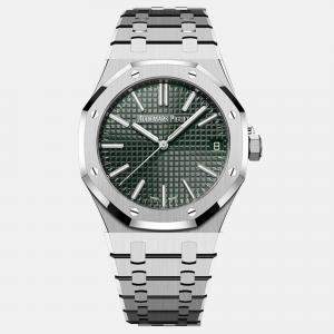 Pre Owned Audemars Piguet Royal Oak 15510ST.OO.1320ST.09 Automatic Green Stainless Steel Men's Wristwatch 41 mm