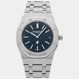 Audemars Piguet Blue Stainless Steel Royal Oak Automatic Men's Wristwatch 39 mm