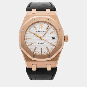 Audemars Piguet Silver 18k Rose Gold Royal Oak 15300OR.OO.D088CR.02 Automatic Men's Wristwatch 39 mm