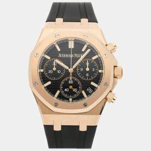 Audemars Piguet Black 18k Rose Gold Royal Oak 26240OR.OO.D002CR.01 Automatic Men's Wristwatch 41 mm