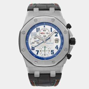 Audemars Piguet White Stainless Steel Royal Oak Offshore Chronograph Sachin Tendulkar 26182ST.OO.D01 Automatic Men's Wristwatch 44mm
