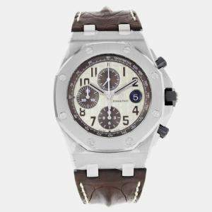 Audemars Piguet Ivory Stainless Steel Royal Oak Offshore 26470st.oo.a801cr.01 Automatic Men's Wristwatch 42 mm