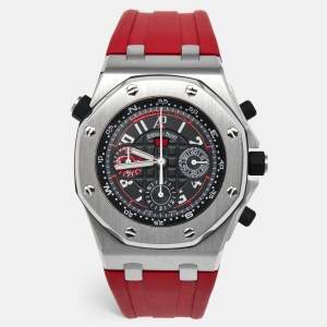 Audemars Piguet Black Stainless Steel Rubber Royal Oak Offshore 26040ST.00.D002CA.01 Men's Wristwatch 44 mm
