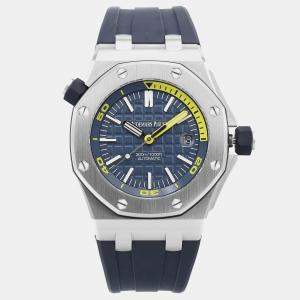 Audemars Piguet Blue Stainless Steel Royal Oak Offshore 15710ST.OO.A027CA.01 Automatic Men's Wristwatch 42 mm