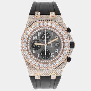 Audemars Piguet Royal Oak Offshore 26470OR.OO.A125CR.01 Automatic Customized Grey 18k Rose Gold Men's Wristwatch 42 mm
