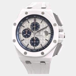 مملوكة مسبقًا Audemars Piguet Royal Oak Offshore White Ceramic Men's Wristwatch 44 mm