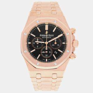 Pre Owned Audemars Piguet Royal Oak 26320OR.OO.1220OR.01 Automatic Black 18k rose gold Men's Wristwatch 41 mm
