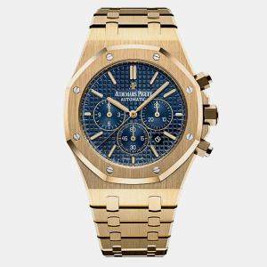 Pre Owned Audemars Piguet Royal Oak 26320BA.OO.1220BA.02 Automatic Blue 18k yellow gold Men's Wristwatch 41 mm