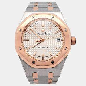 Pre Owned Audemars Piguet Royal Oak 15450SR Automatic Silver 18k Rose Gold Stainless Steel Men's Wristwatch 37 mm