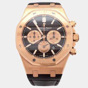 Pre Owned Audemars Piguet Royal Oak 26331OR Automatic Brown 18k Rose Gold Men's Wristwatch 41 mm