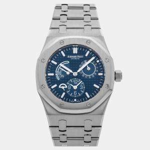 Pre Owned Pre-Owned Audemars Piguet Royal Oak Dual Time 26124ST.OO.D018CR.01  Blue Automatic Stainless Steel Men's Wristwatch 39 mm