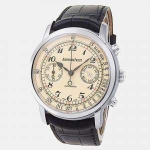 Pre Owned Audemars Piguet Jules 26100BC.OO.D002CR.01 Automatic White Dial 18k White Gold Men's Wristwatch 41mm
