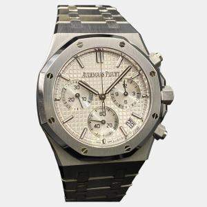 Pre Owned Audemars Piguet Royal Oak 50th Anniversary 26240ST.OO.1320ST.03 Automatic Chronograph Silver Dial Stainless Steel Men's Wristwatch 41mm