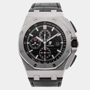 مملوكة مسبقًا Pre-Owned Audemars Piguet Royal Oak Offshore Limited Edition Chronograph 26412PT.OO.A002CR.01 Black Automatic Platinum Men's Wristwatch 44 MM