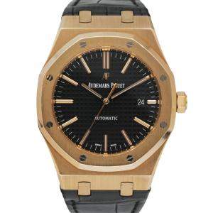 Audemars Piguet Black 18K Rose Gold Royal Oak 15400OR Men's Wristwatch 41 MM