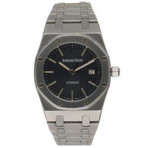 Audemars Piguet Black Stainless Steel Royal Oak 15000ST Men's Wristwatch 33 MM
