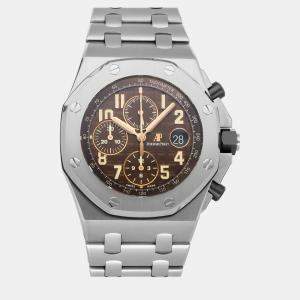 Audemars Piguet Brown Stainless Steel Royal Oak Offshore 26470ST.OO.A820CR.01 Automatic Men's Wristwatch 42 mm