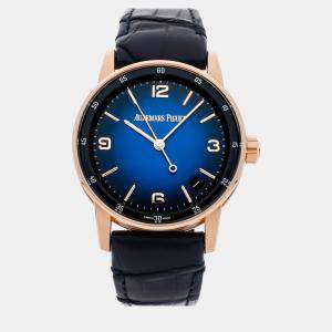 Audemars Piguet Blue 18k Rose Gold Code 11.59 15210OR.OO.A028CR.01 Automatic Men's Wristwatch 41 mm