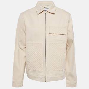 Axel Arigato Pale Beige Grate Embossed Cotton Twill Jacket M